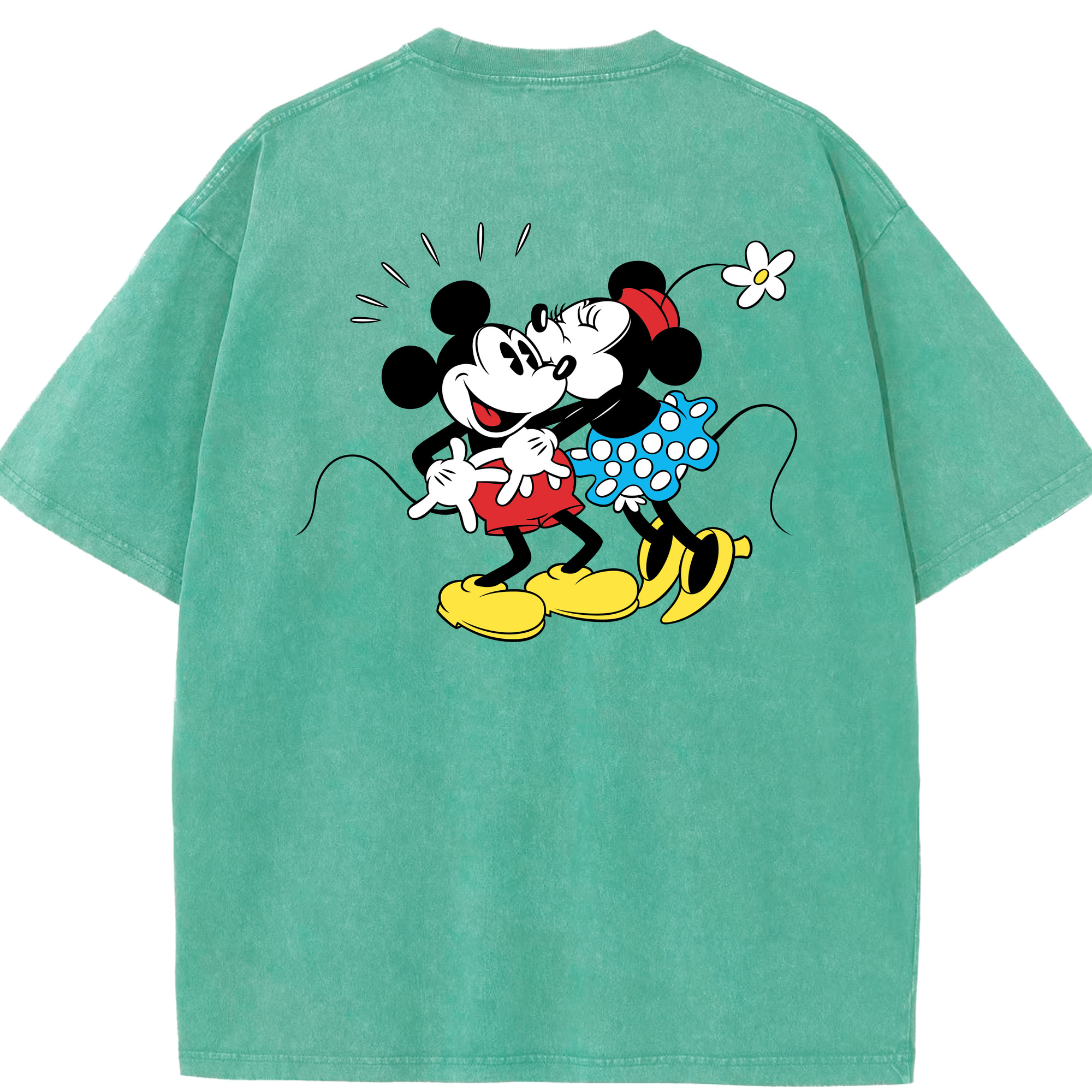 （画像用） ミッキーマウス Mickey Mouse 綿100% ヴィンテージ風 半袖Tシャツ（背面プリント）